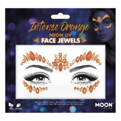 Moon Neon UV kroppsstenar, Intense Orange Face Jewels
