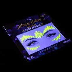 Moon Neon UV kroppsstenar, Intense Yellow Face Jewels