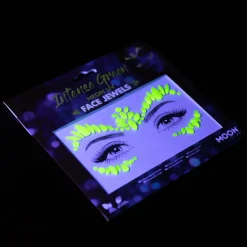 Moon Neon UV kroppsstenar, Intense Green Face Jewels