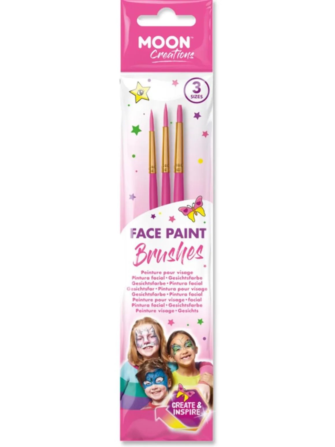 Moon Sminkpenslar, rosa 3-pack