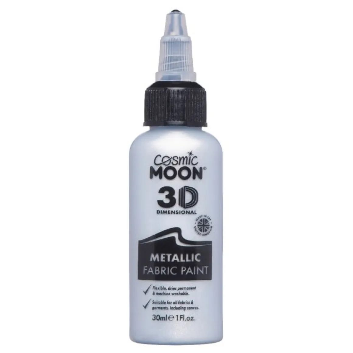 Moon Textilfärg 3D självlysande, metallic silver 30 ml