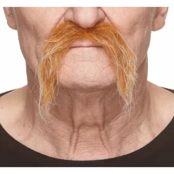 Mustasch, biker kastanj/vit