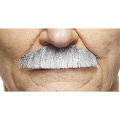 Mustasch, butler grå/vit