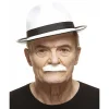 Mustasch, butler vit