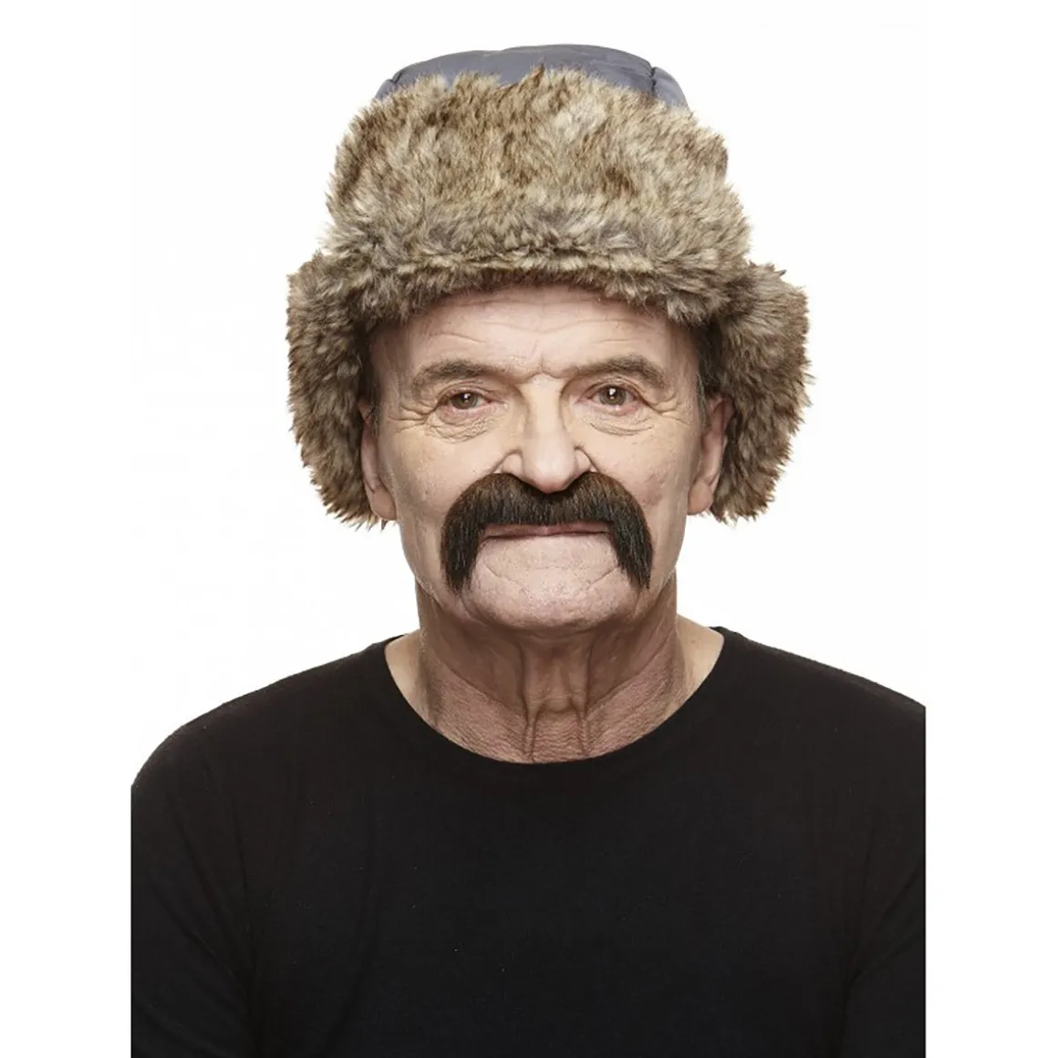 Mustasch, cowboy brun/grå