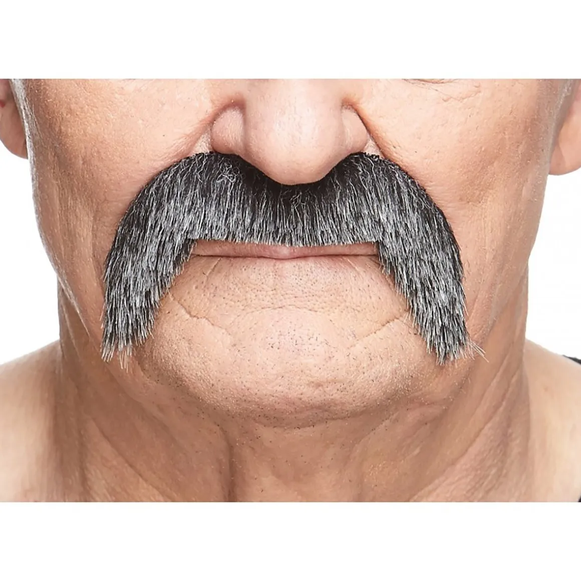 Mustasch, cowboy svart/vit