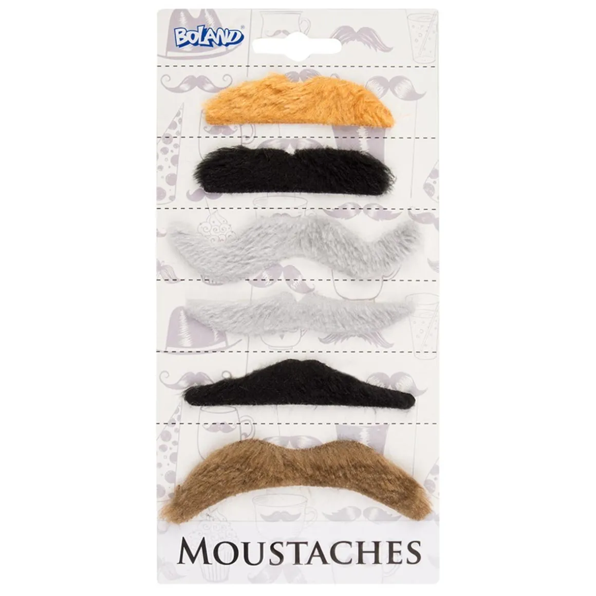 Mustascher, naturlig 6 st