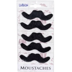 Mustascher, svart 5 st