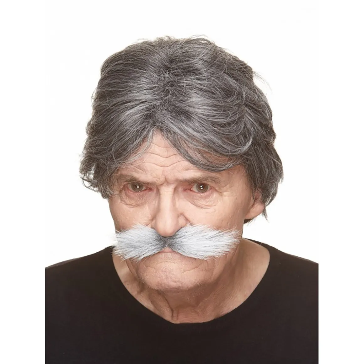Mustasch, klondike grå/vit