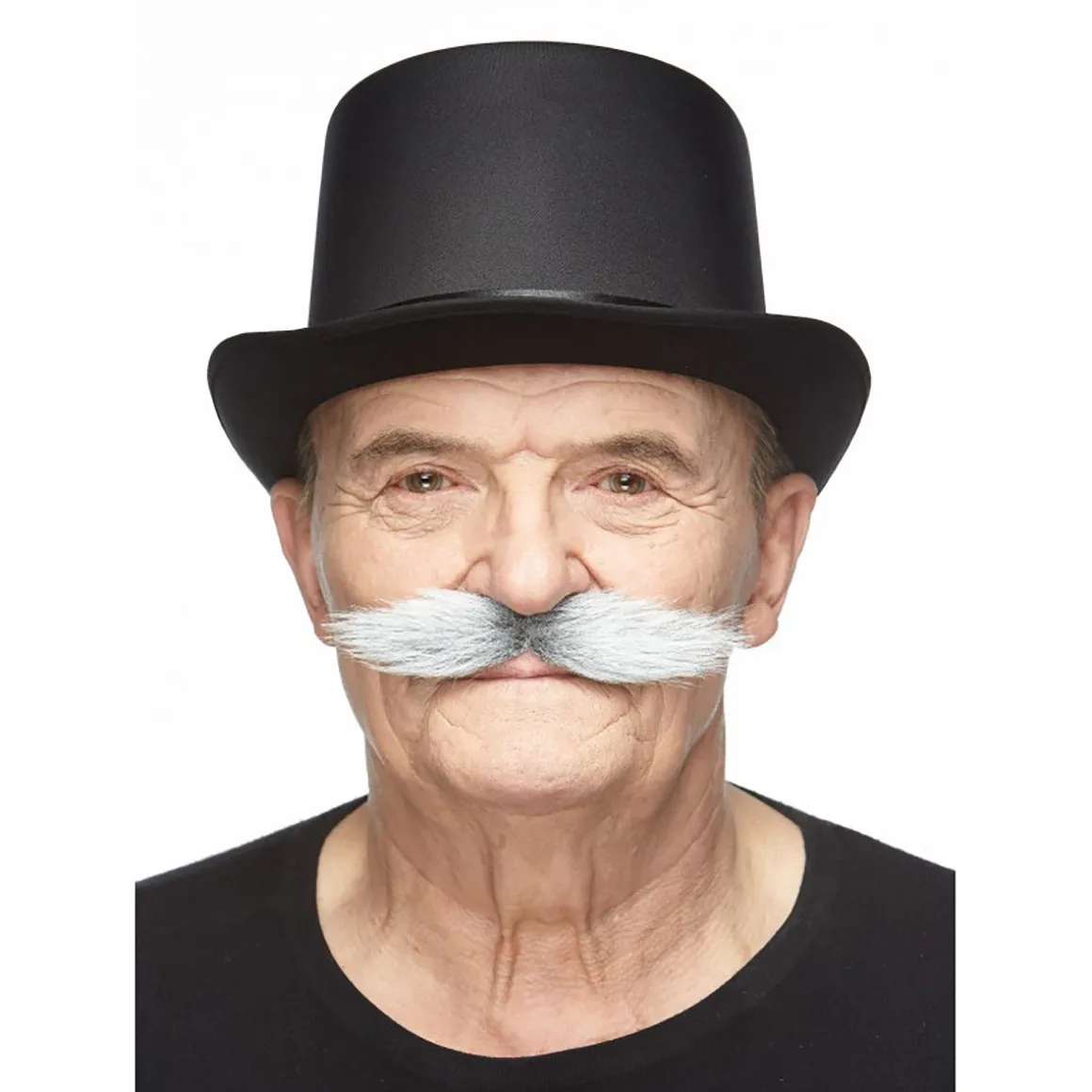 Mustasch, klondike grå/vit