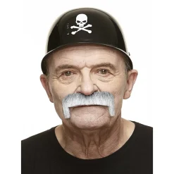 Mustasch, magnum grå/vit