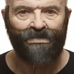Mustasch med skägg, fisherman brun/grå
