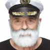 Mustasch med skägg, fisherman grå/vit