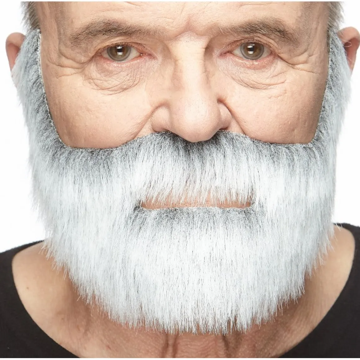Mustasch med skägg, fisherman grå/vit