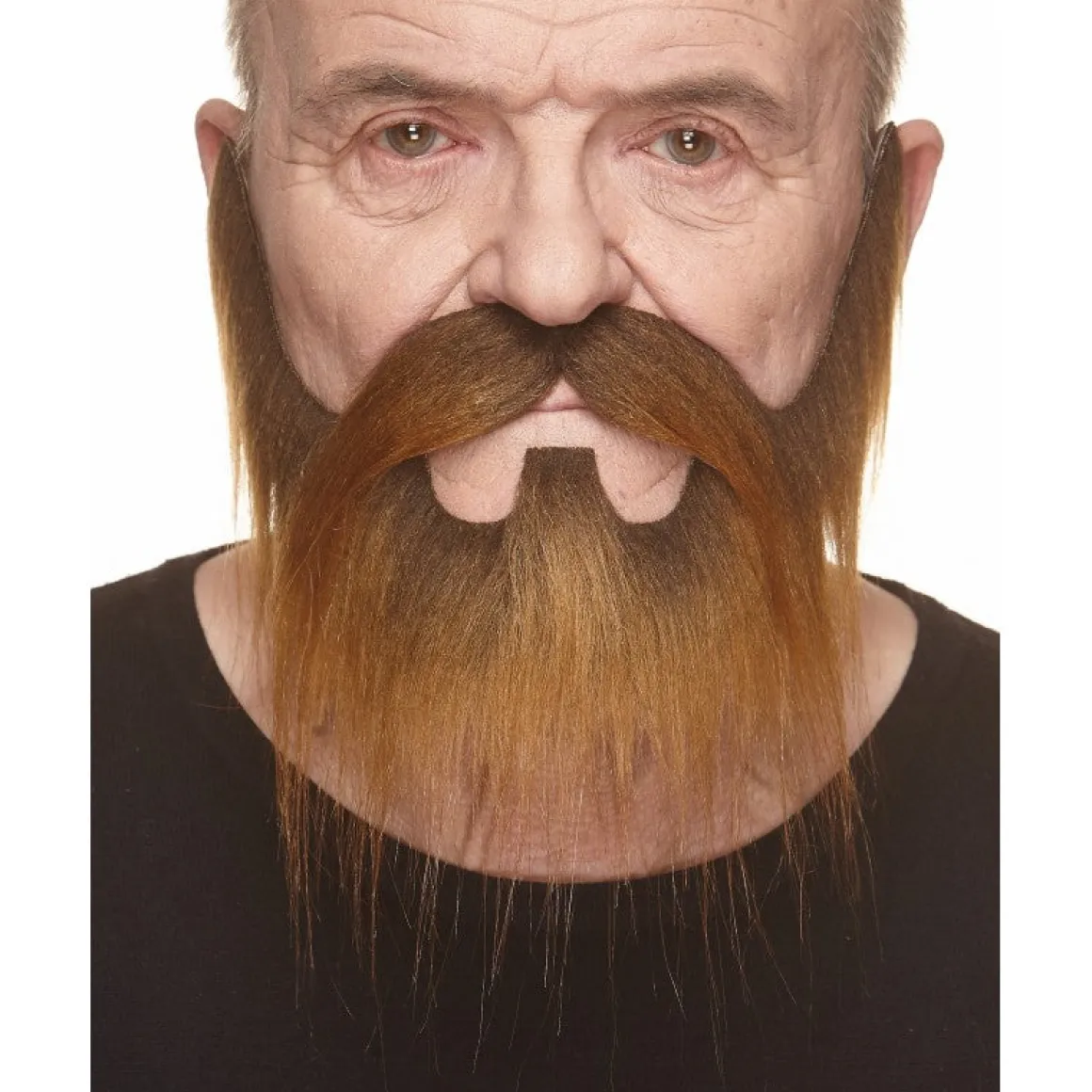Mustasch med skägg, western brun
