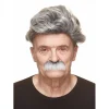 Mustasch, professor grå/vit
