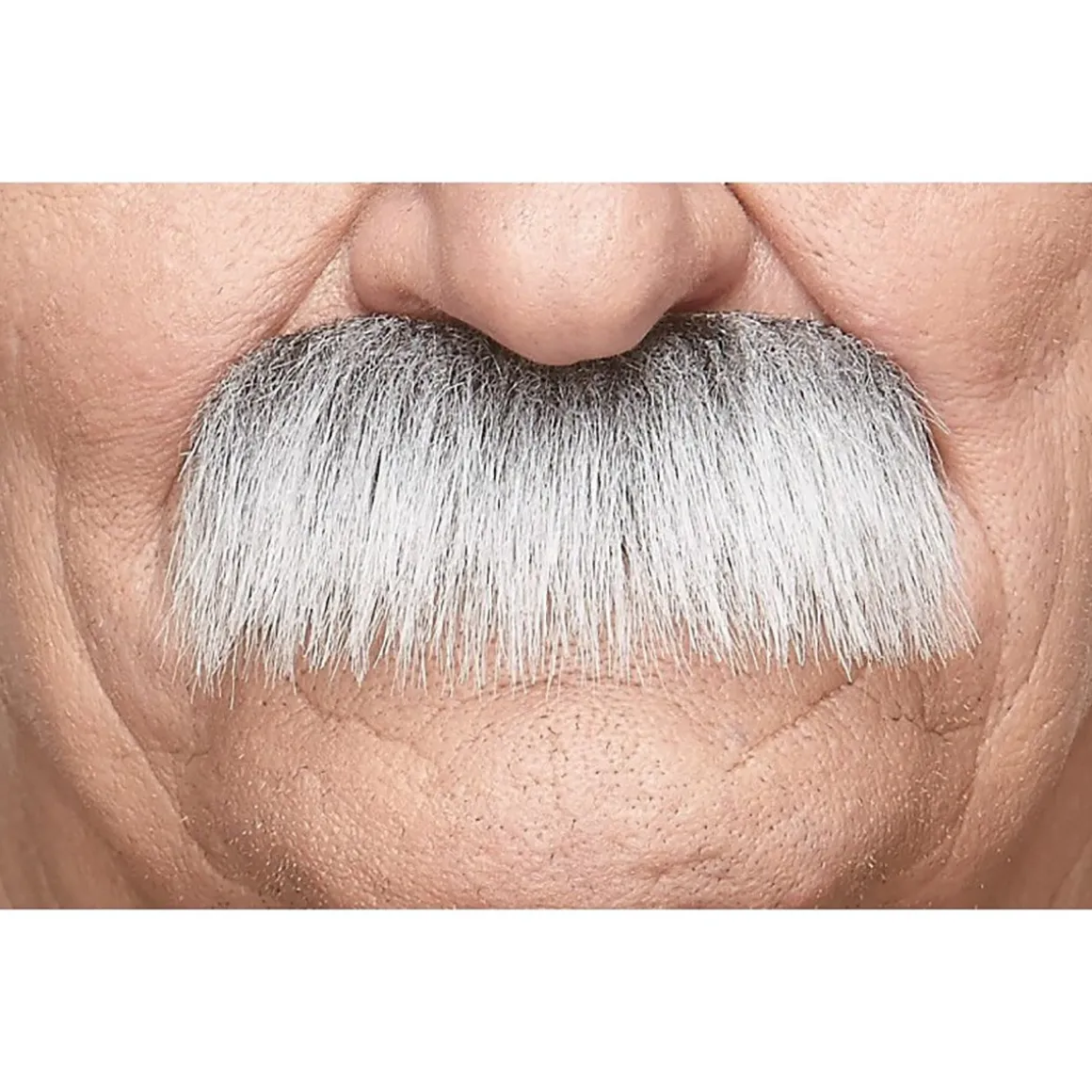 Mustasch, professor grå/vit