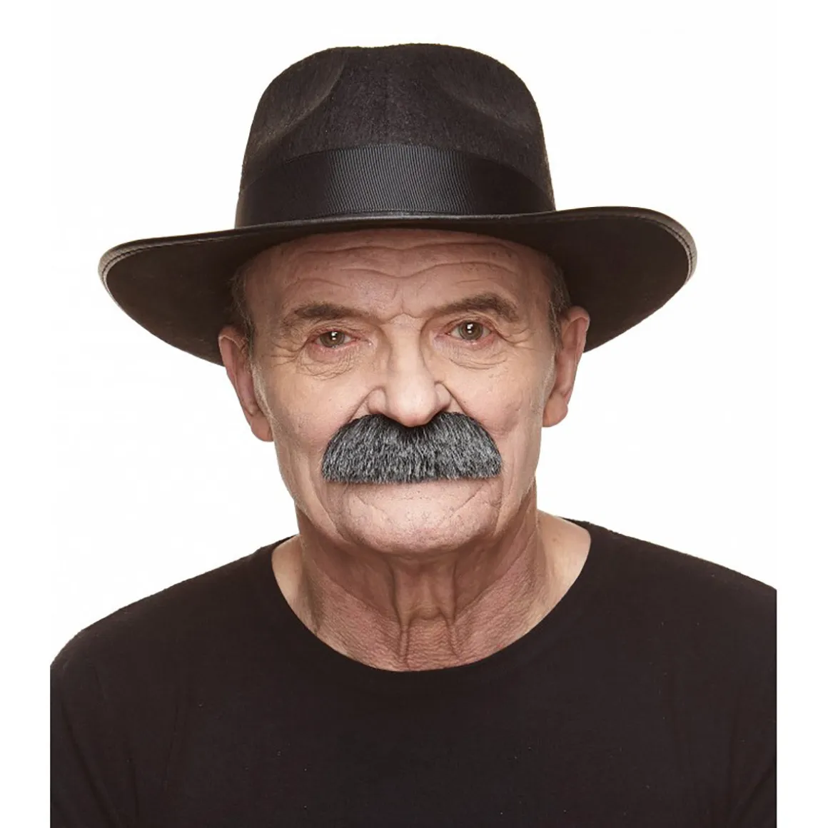 Mustasch, professor svart/vit