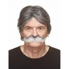 Mustasch, sheriff grå/vit