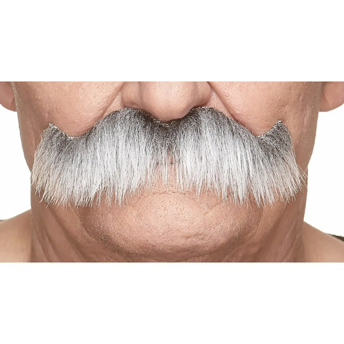 Mustasch, sheriff grå/vit