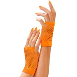 Näthandskar, neon orange 80-tal