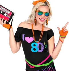 Näthandskar, neon orange 80-tal