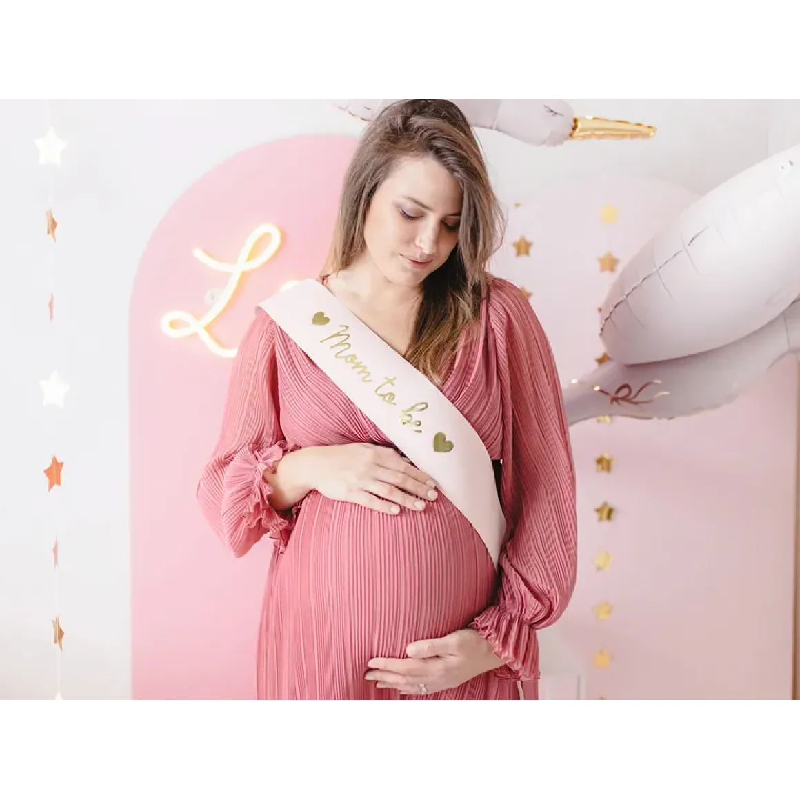 Ordensband, mom to be ljusrosa 75 cm