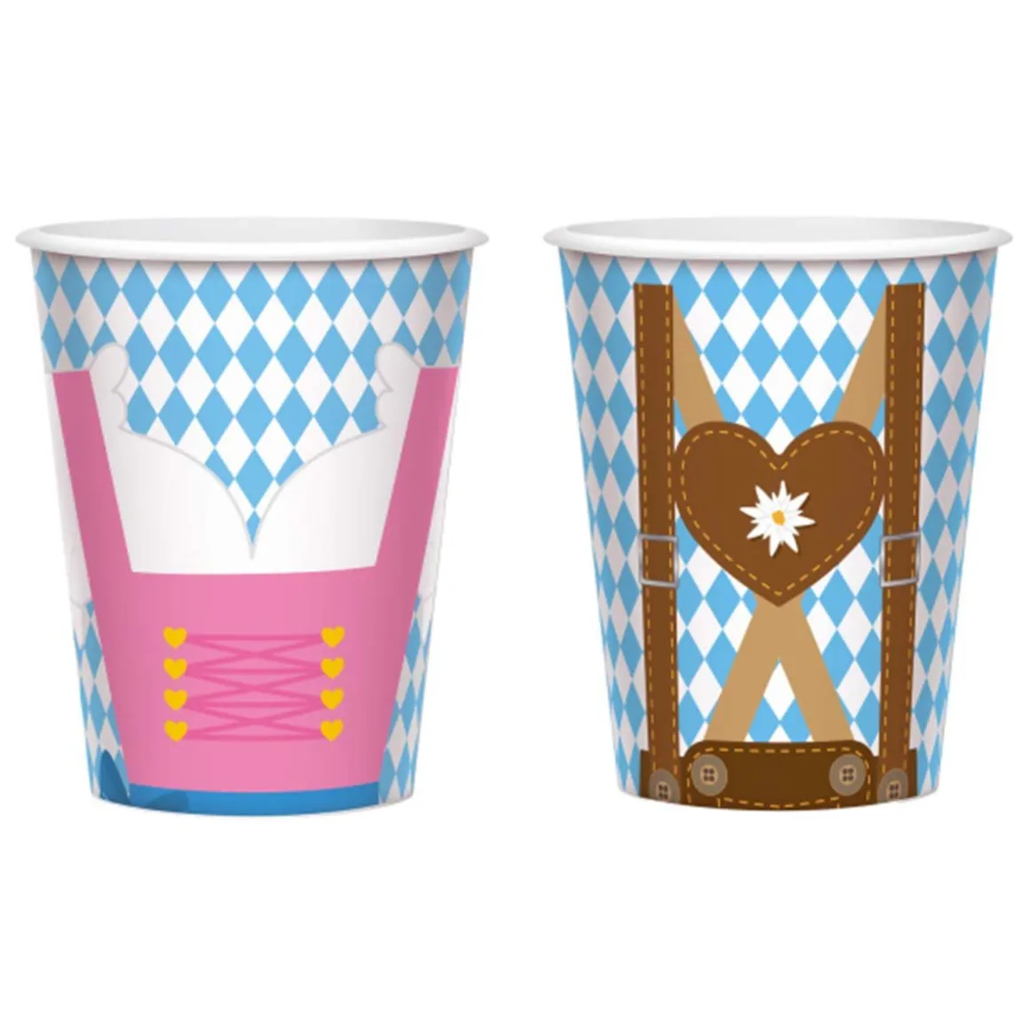 Pappersmuggar, oktoberfest Bayern Lightblue 8 st