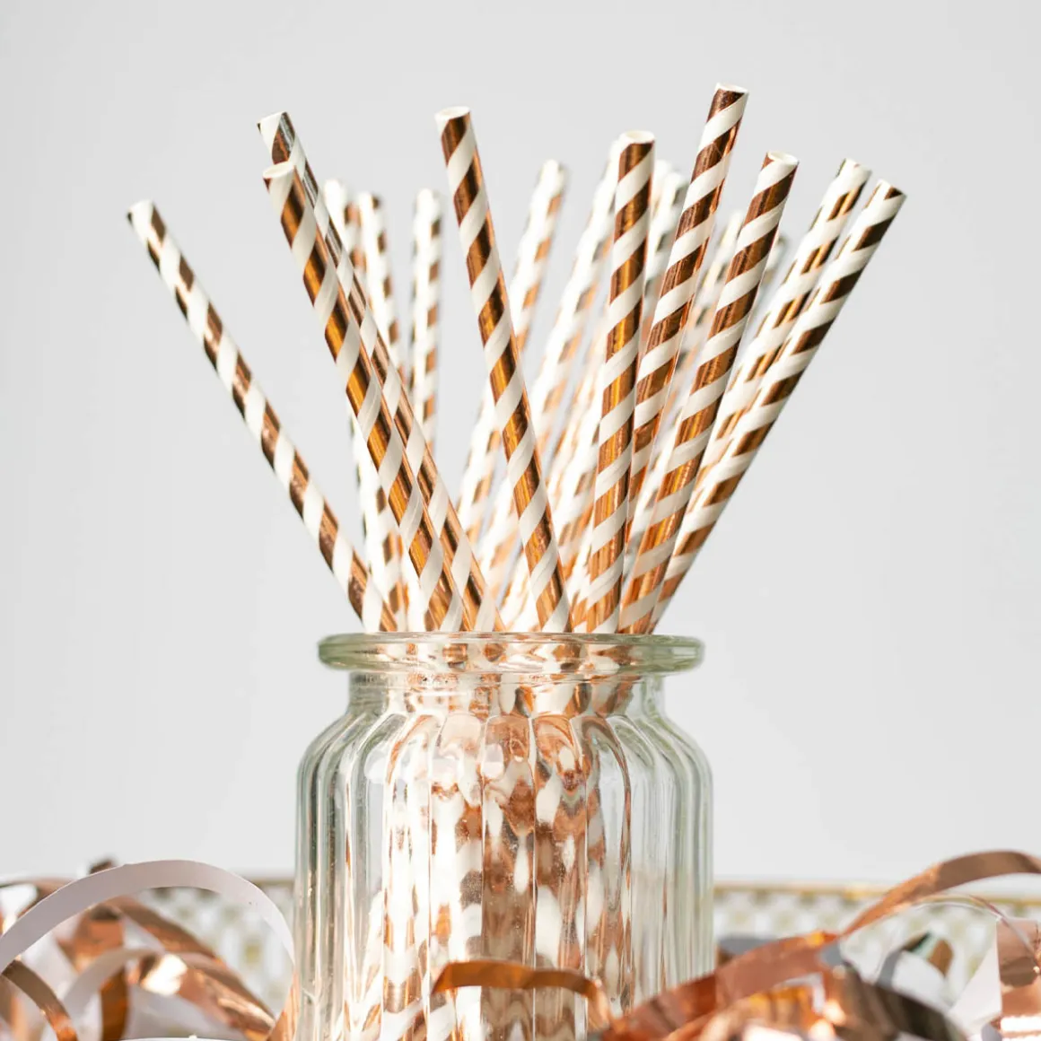 Papperssugrör, silver rosé 20 st