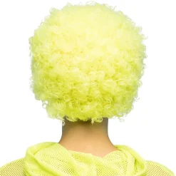 Peruk, curly neon gul