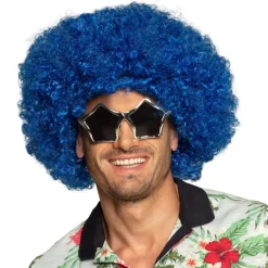 Peruk, disco groove blå