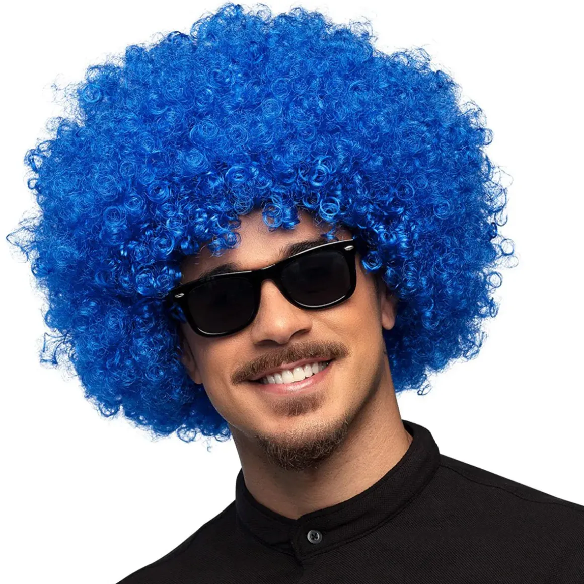 Peruk, disco groove blå