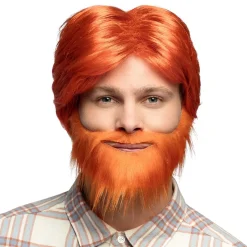 Peruk, orange med skägg