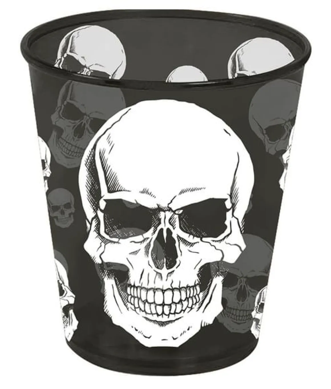 Plastglas, dödskalle 10 cm