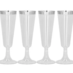 Plastglas, silver 4 st