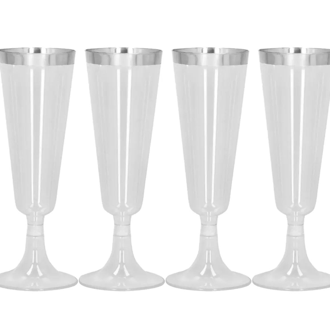 Plastglas, silver 4 st