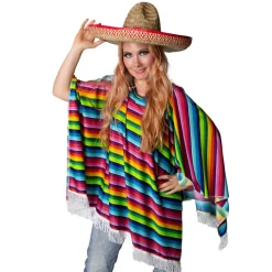 Poncho, flerfärgad