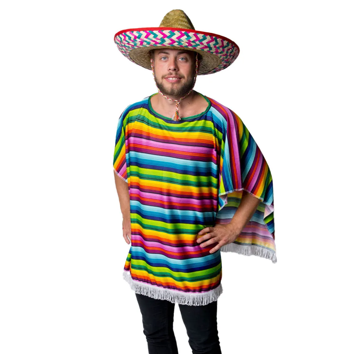 Poncho, flerfärgad
