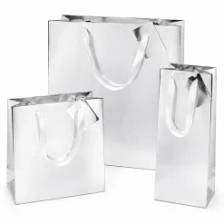Presentpåse, silver 23x17,5 cm