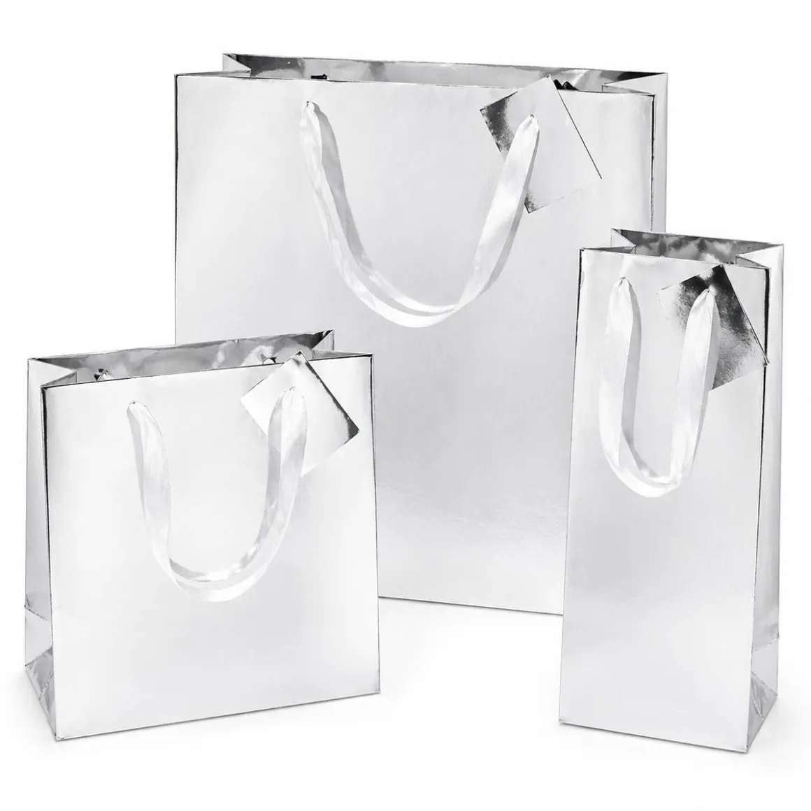 Presentpåse, silver 23x17,5 cm