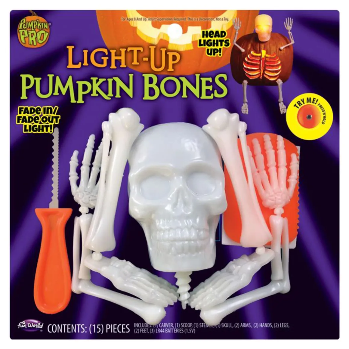 Pumpa-kit, skelett lysande