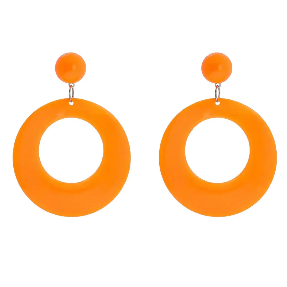 Örhängen, retro neon orange