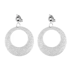 Örhängen, silver glitter 80-tal