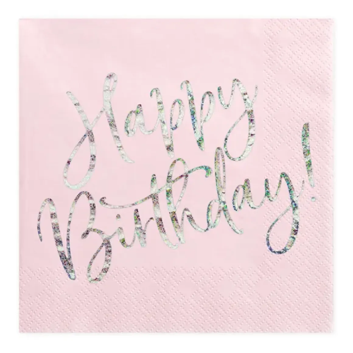 Servetter, happy birthday ljusrosa 20 st
