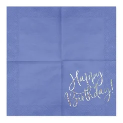 Servetter, happy birthday navy blue 20 st