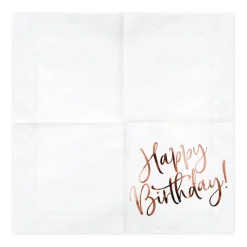 Servetter, happy birthday rosé 20 st