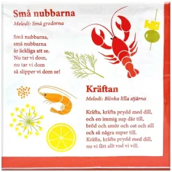 Servetter, kräftbuffé med snapsvisor 20 st