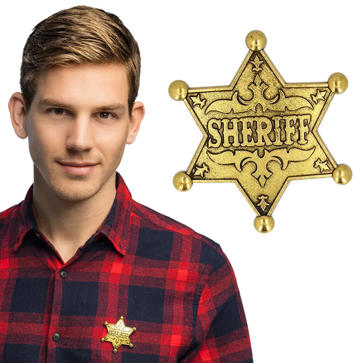 Sheriffstjärna, metall guld