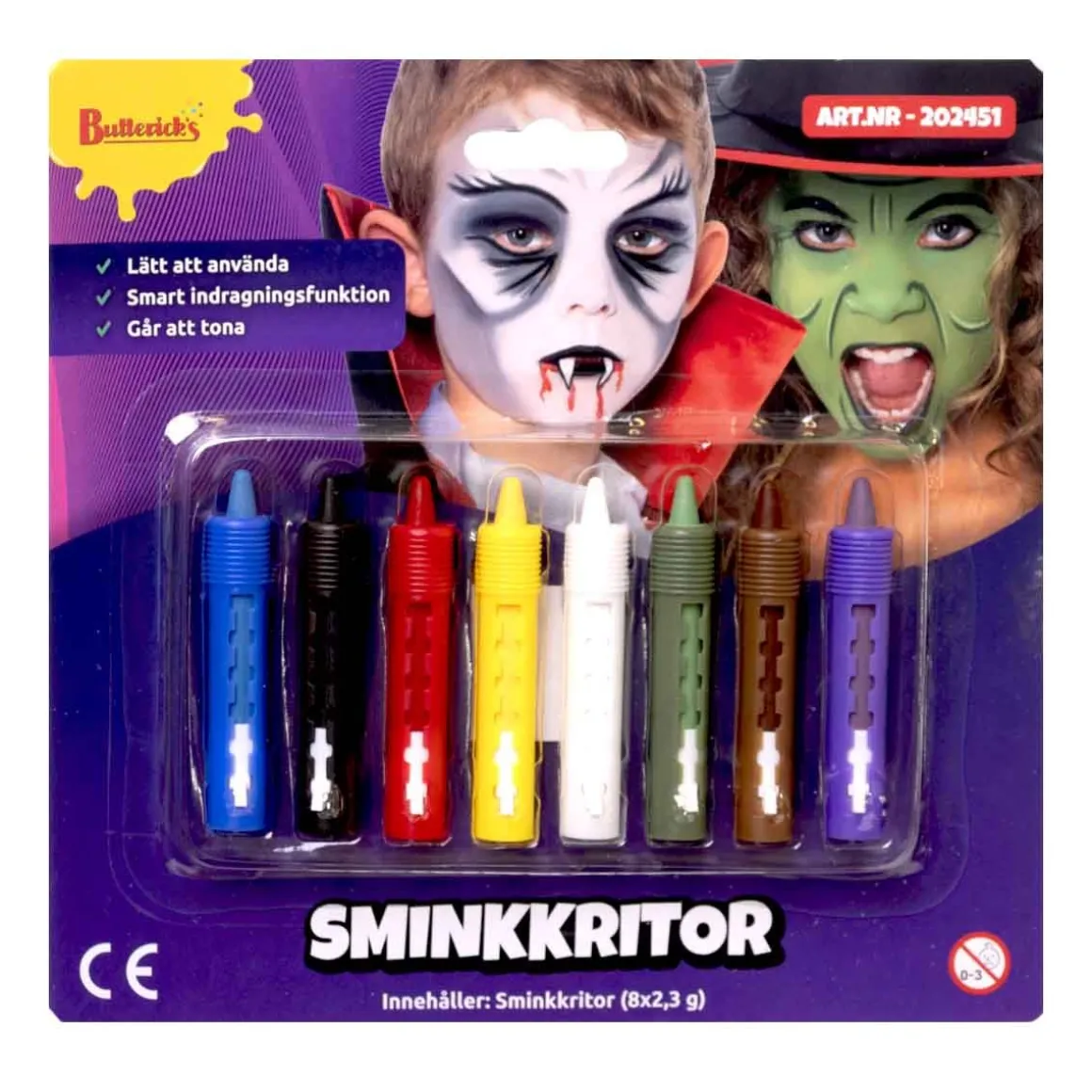 Sminkkritor, 8 färger
