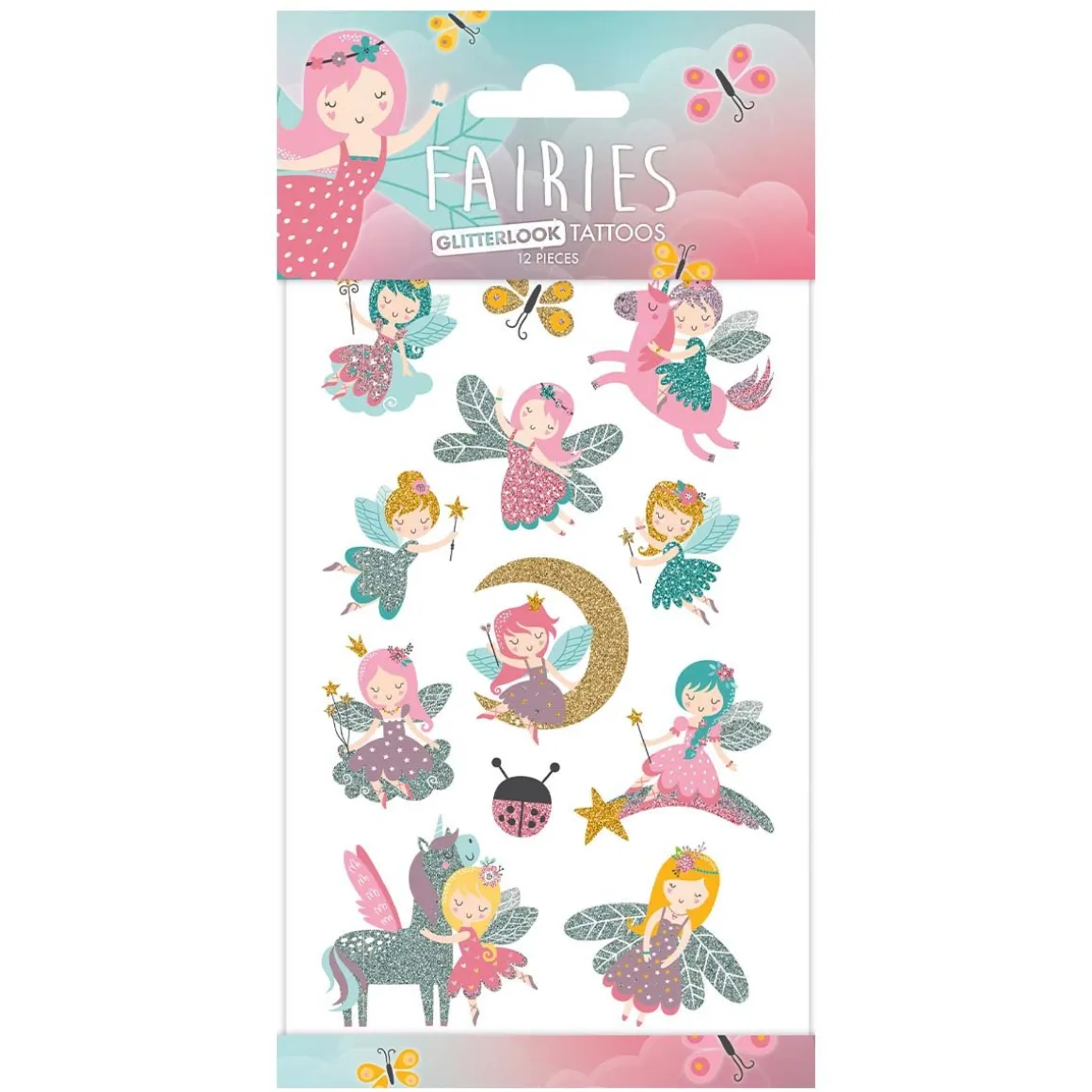 Tatuering, glitter fairies